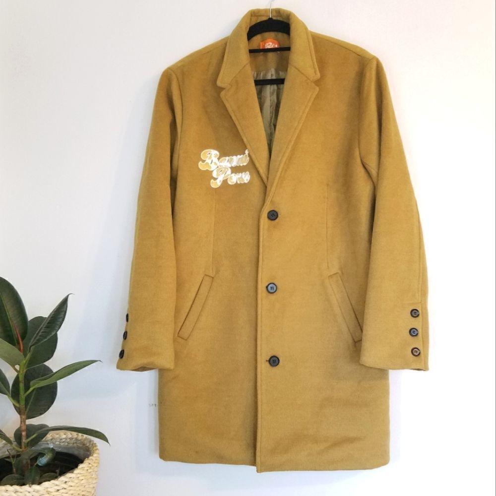 Banni Peru Will Walker Limited Edition Logo Camel Tan Trench Pea Coat